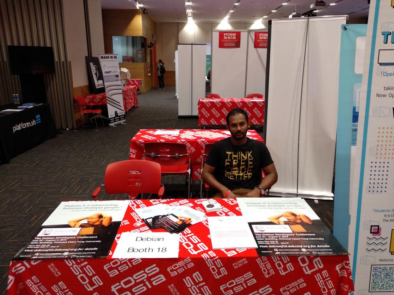 Abhijith in Debian Booth